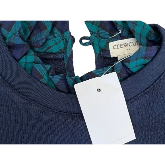 NWT Girls Crewcuts Factory/Green Plaid Ruffle Tunic Sweater Dress Sz 5 - Picture 4 of 6